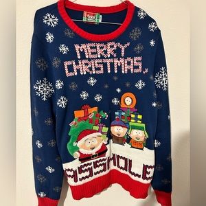 South Park Christmas sweater Lights Up. Red and blue Size L